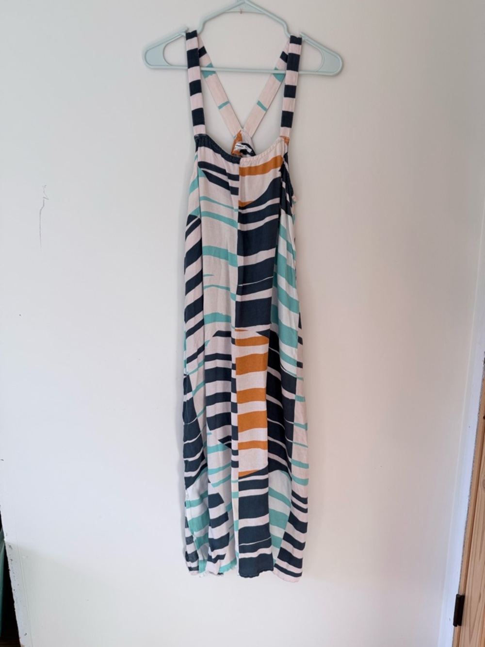 O'Neill Strappy Dress - Teal, Navy, Orange & Cream